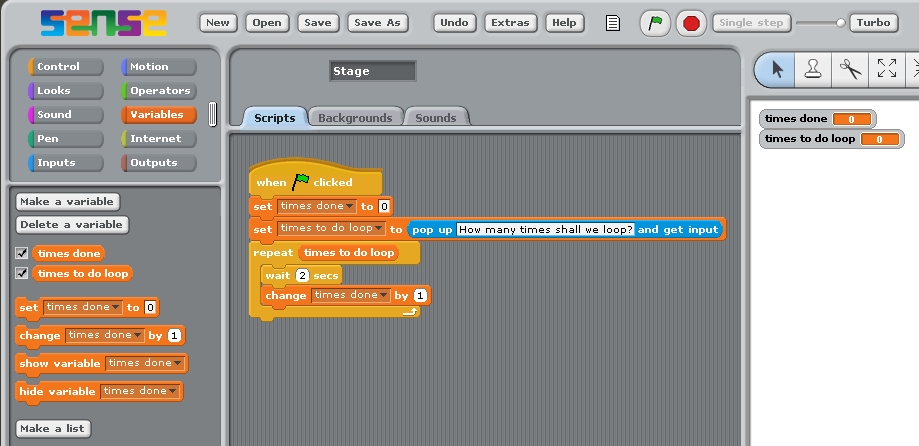 simple loop using a variable.